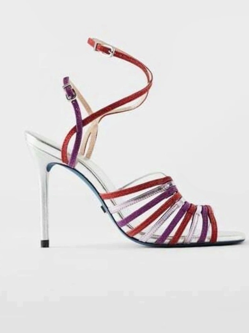 Zara Blue Collection High Heel Sandals with Glittery Straps